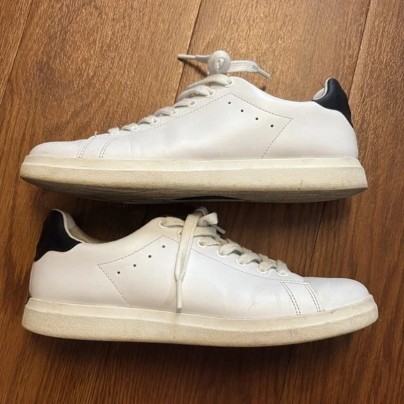 Tory Burch Leather Classic White Lace-Up Sneakers Size 8.5 - Picture 2 of 8